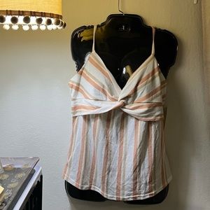 Sweet Wanderer twist front stripes camisole tank top